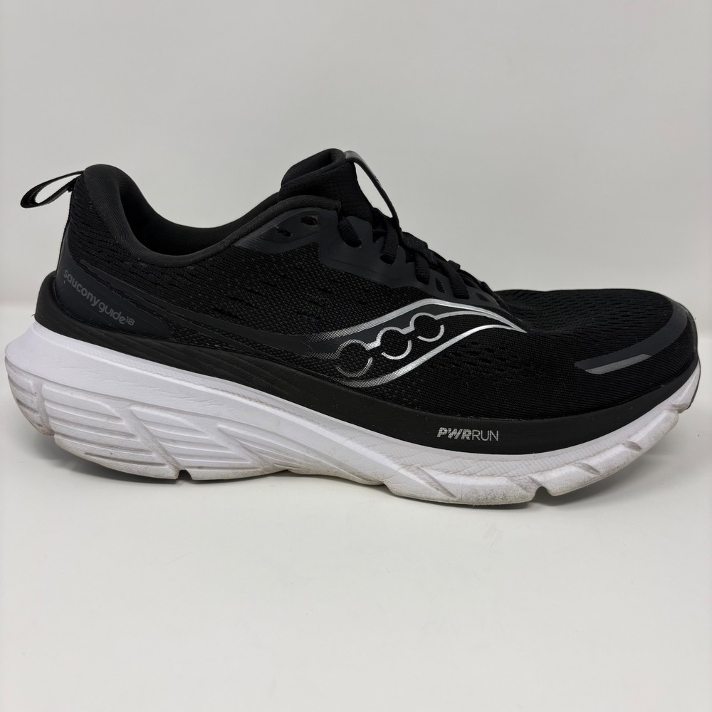 Saucony Guide 18 Mens Size 10 Black White‎ Running Shoes (S20998-100)